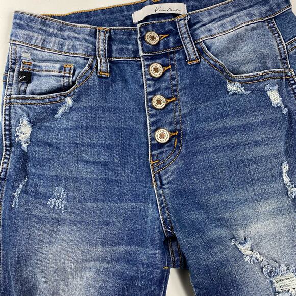 Kancan Ellington Jeans High Rise Distressed Ankle Skinny Denim Womens Sz 25 - Picture 4 of 11